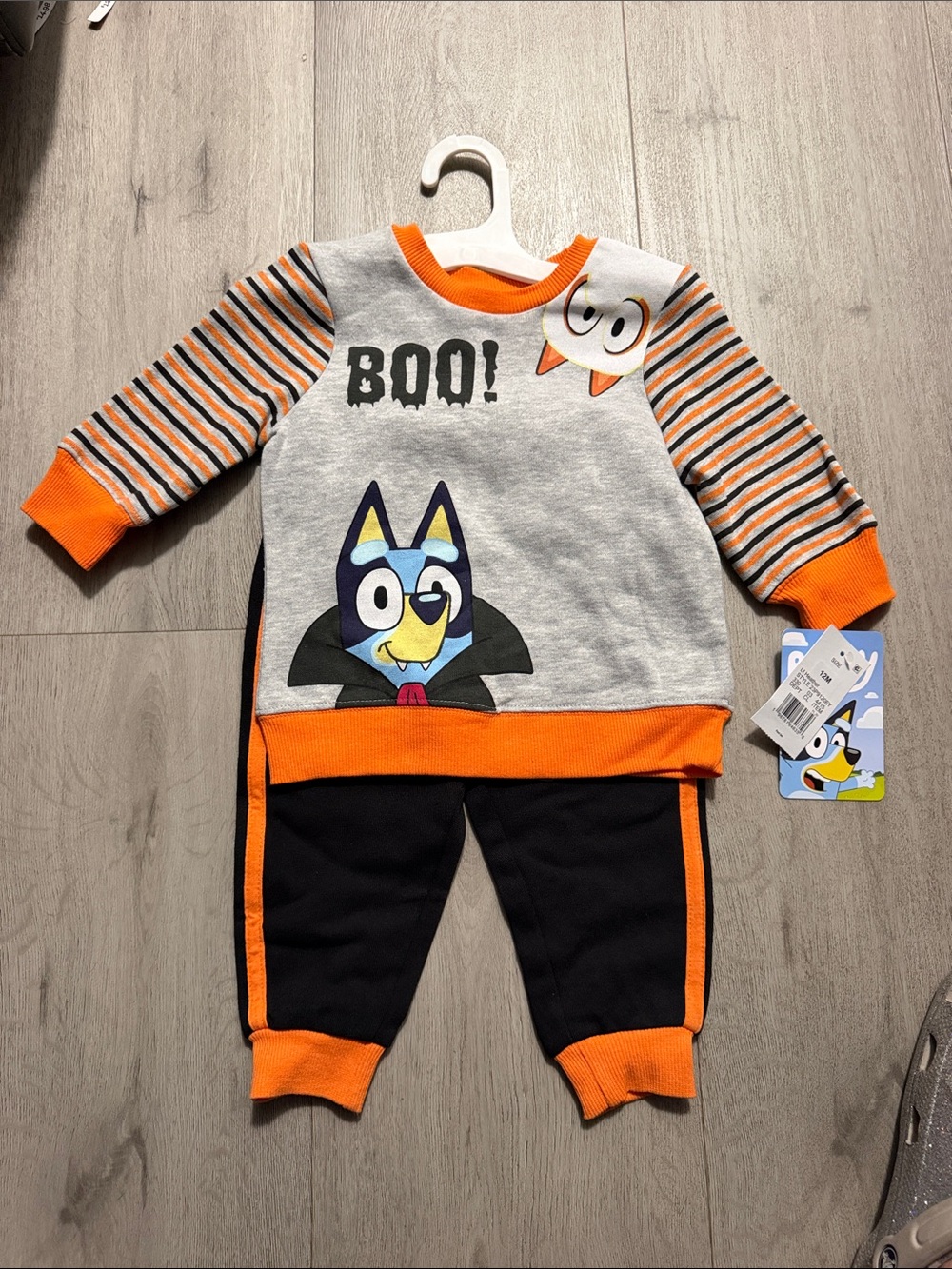 Kids 'Boo!' Bat Costume Set - Gray & Orange